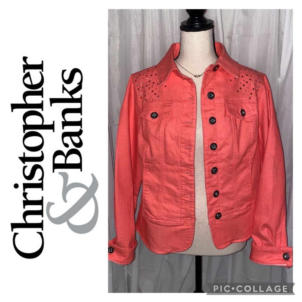 **NWOT** CHRISTOPHER & BANKS Coral Denim Jacket S